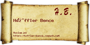 Höffler Bence névjegykártya